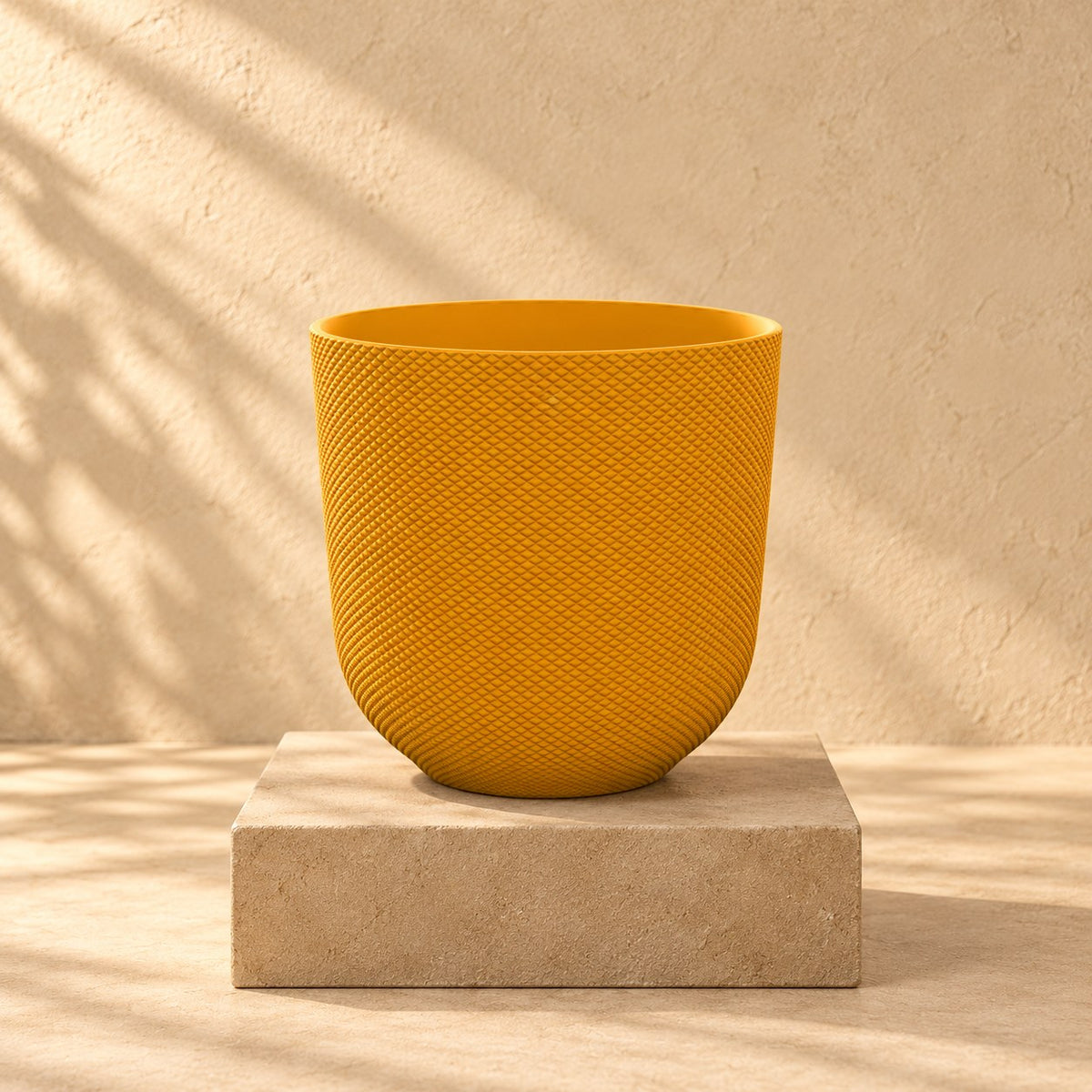 Ziertopf Elho Jazz Round amber yellow Ø26 x H24 cm