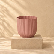 Dekorativ potte elho Vibes Fold Round lyserød Ø14 x H13 cm