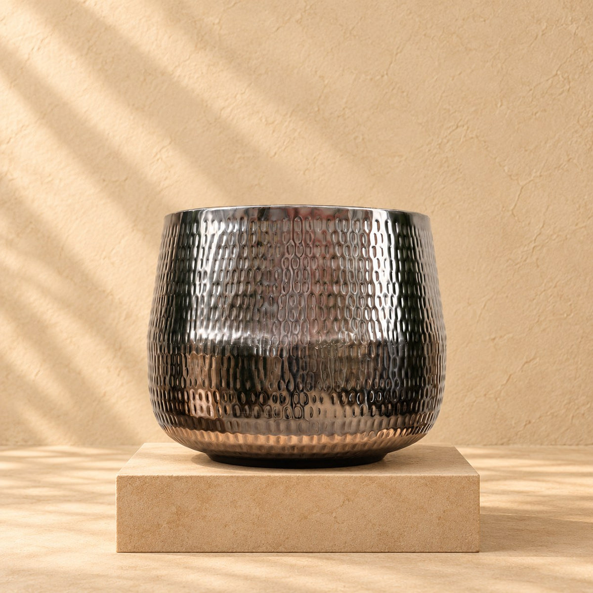 Pot décoratif Jenna plomb Ø46 x H38 cm