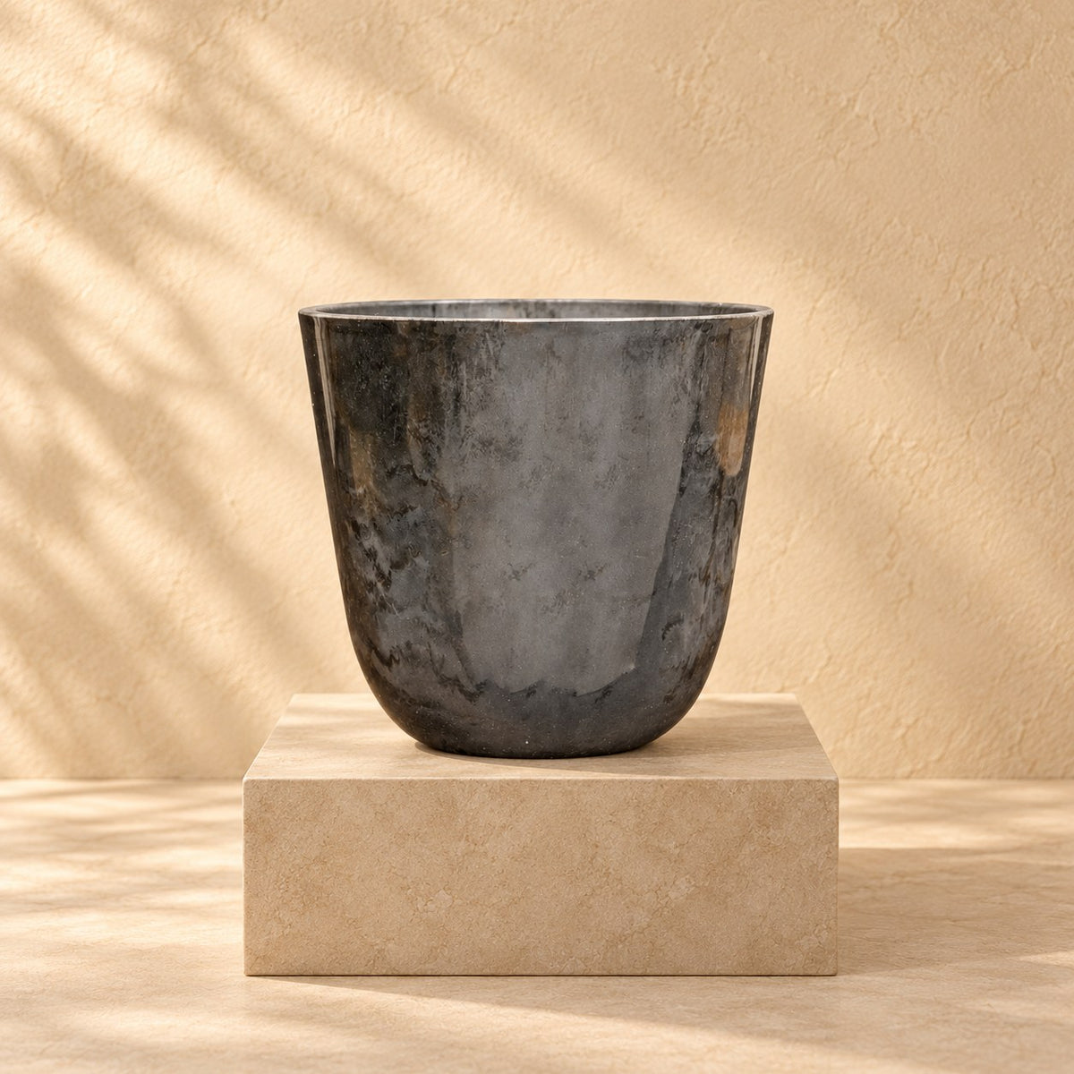 Ziertopf Palermo marble grau Ø27 x H25 cm