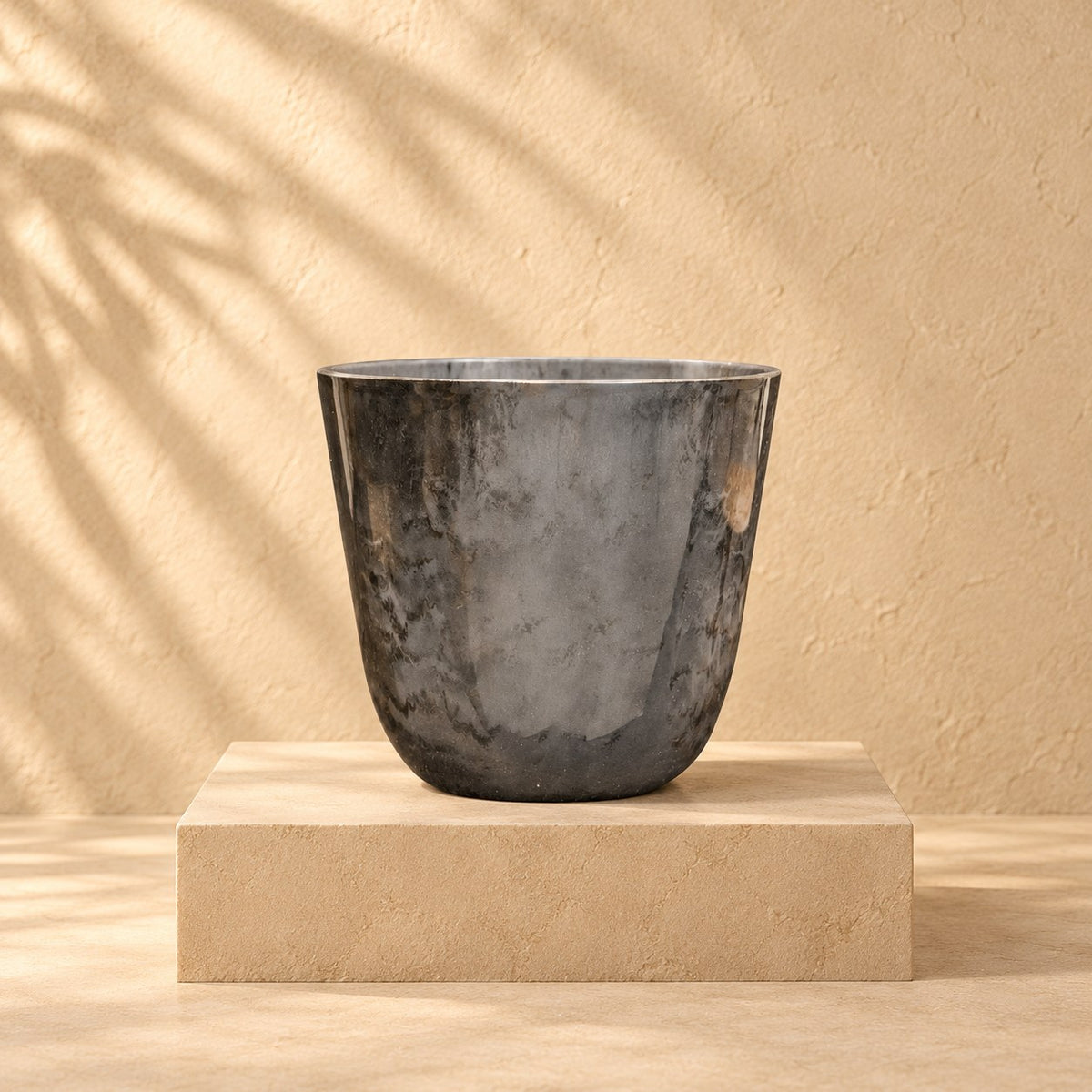 Ziertopf Palermo marble grau Ø30 x H28 cm