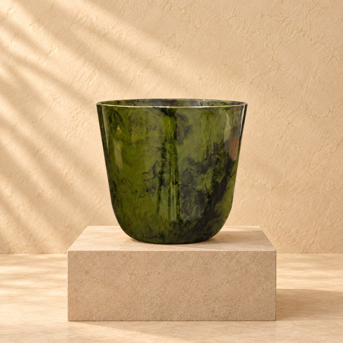Doniczka dekoracyjna Palermo marmurkowa zieleń Ø27 x W25 cm