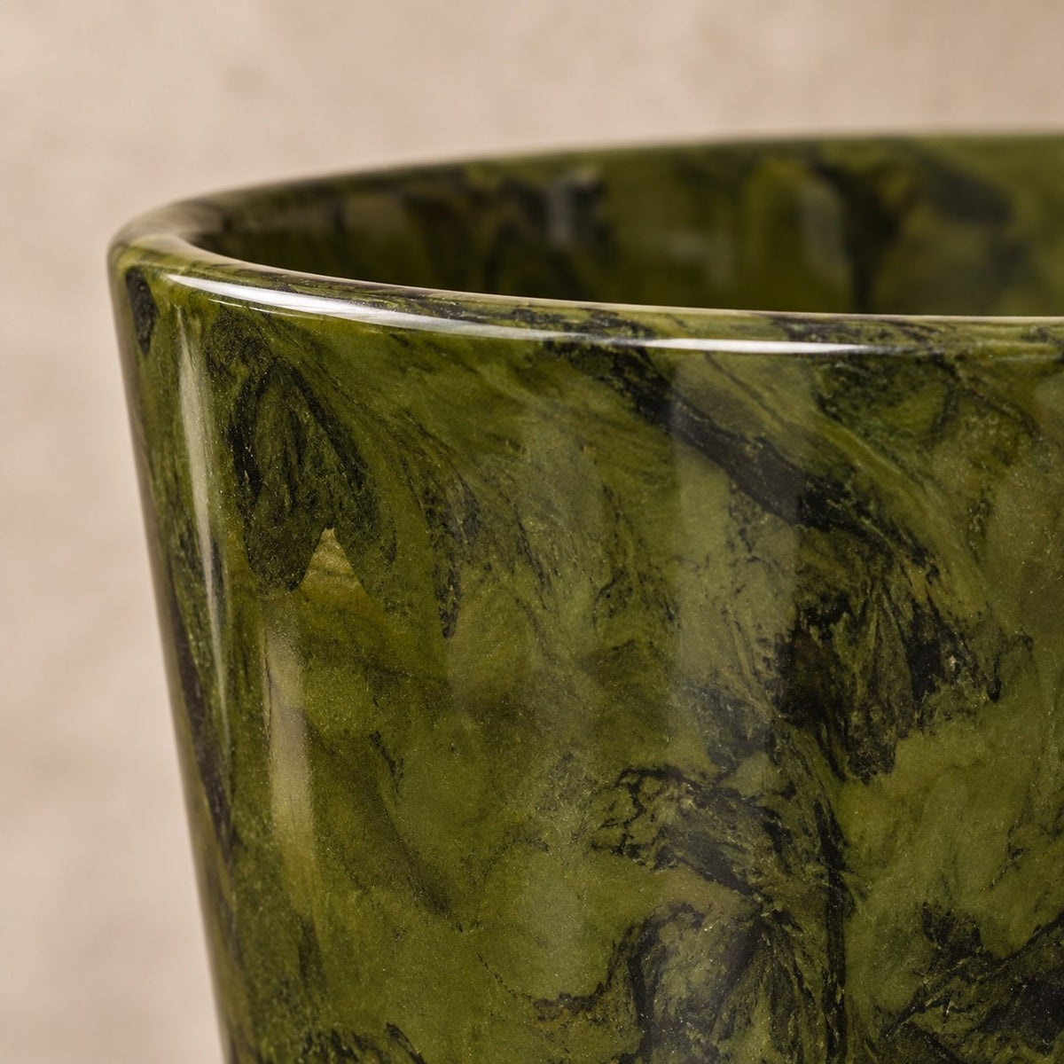 Dekorativ potte Palermo marble grøn Ø35 x H32 cm, detalje af overfladen