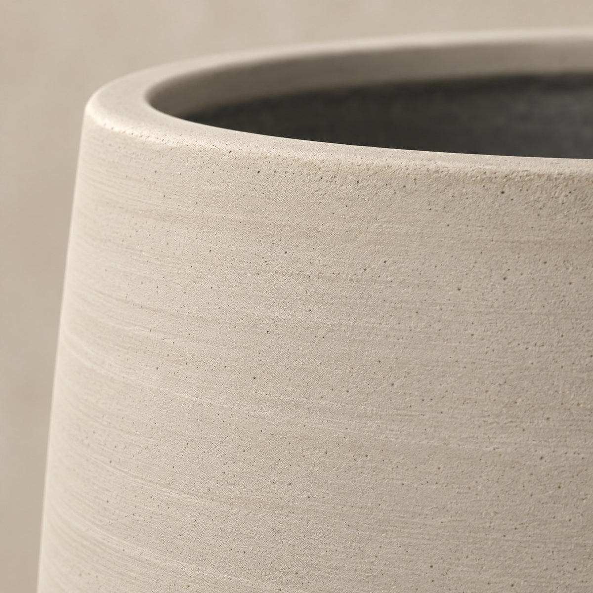Pot décoratif Patt Beige Washed Ø34 x H28 cm, détail de la surface