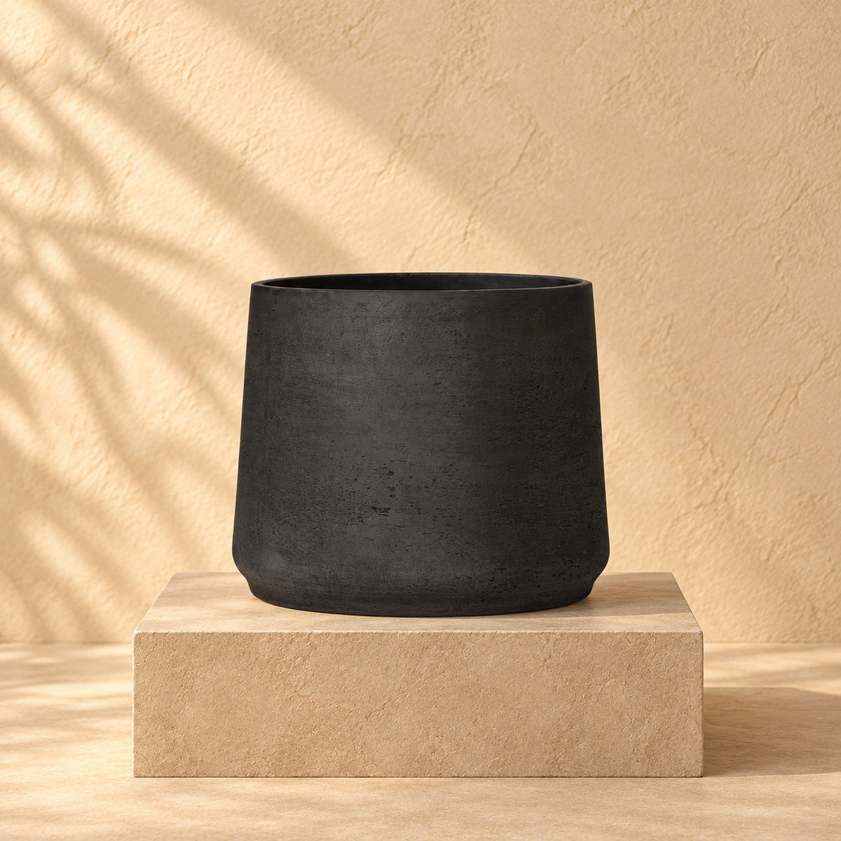 Pot décoratif Patt Black Washed Ø23 x H19 cm