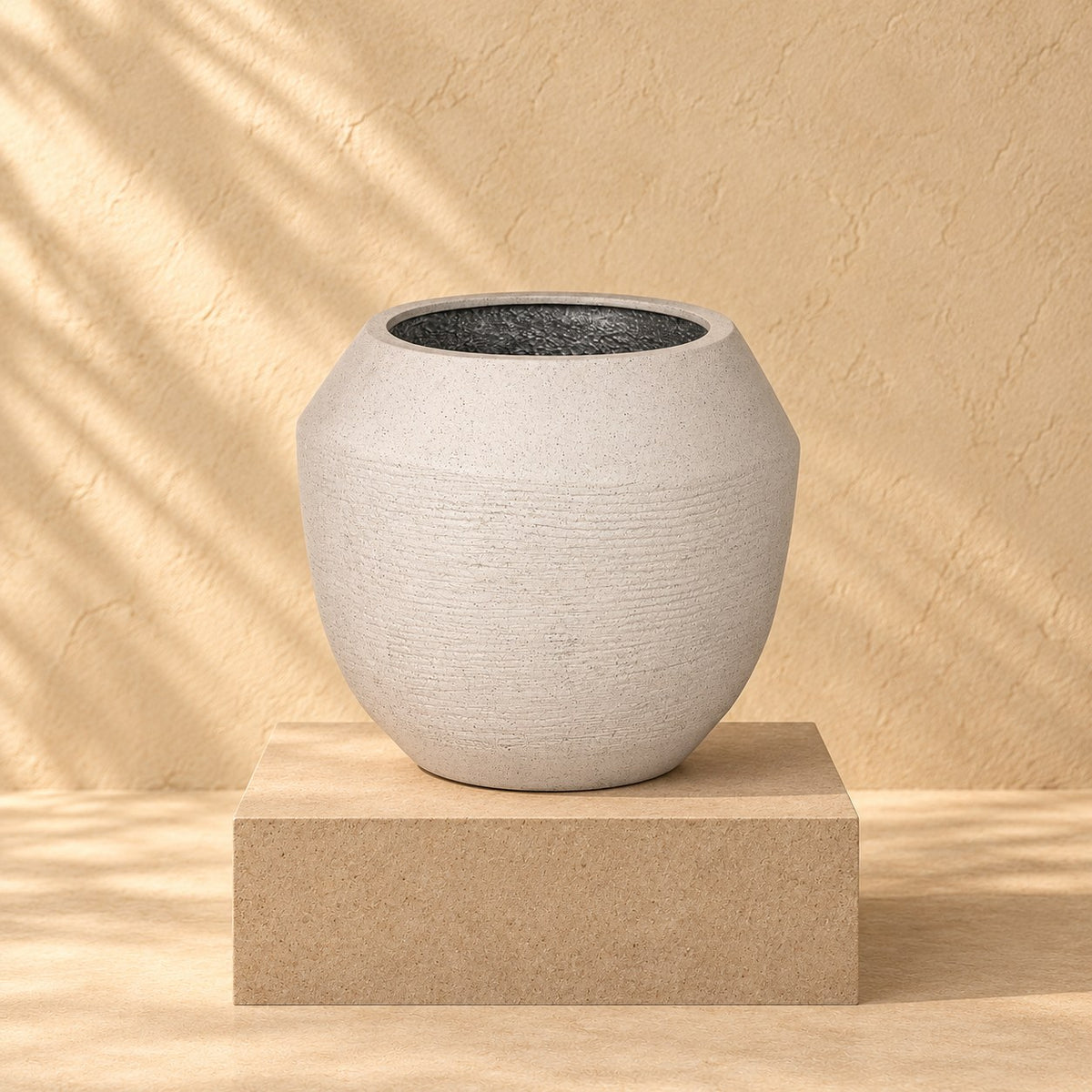 Pot décoratif Ruvido sable Ø54 cm