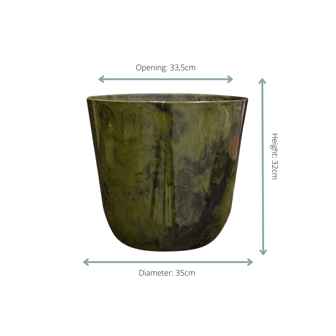 Sierpot Palermo marble groen Ø35 x H32 cm