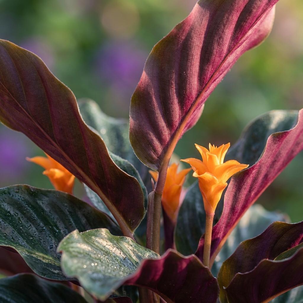 Calathea crocata (pauwplant) 45 cm hoog, pot ø14 cm, set van 2