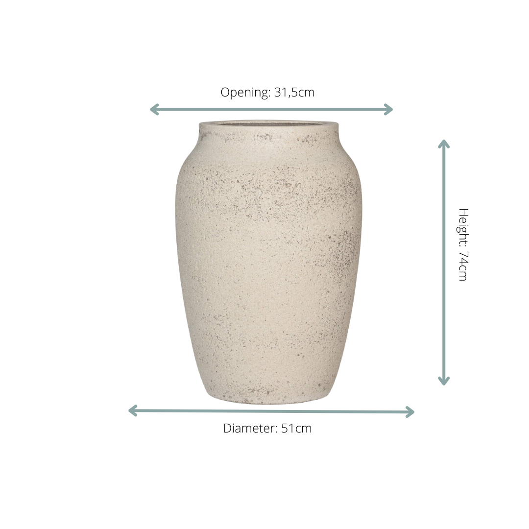 Bloempot Hera Chalk White, ø51 cm, hoogte 74 cm