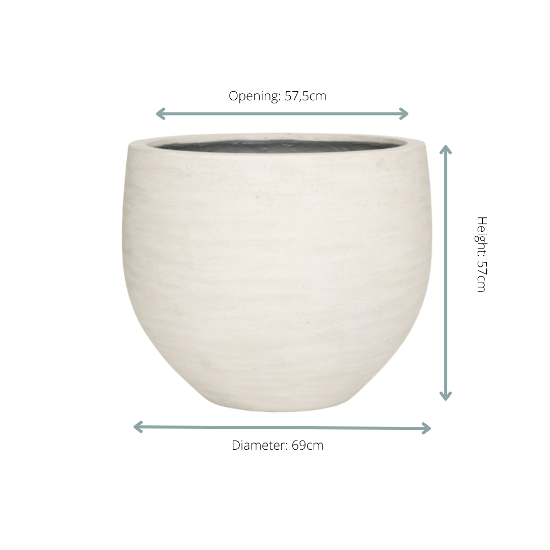 Bloempot Jumbo Orb Ivory Washed, ø69 cm, hoogte 57 cm