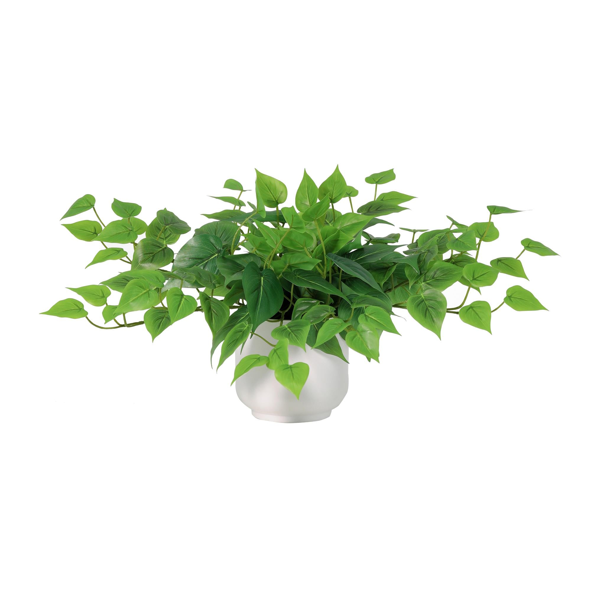 Kunstpflanze Epipremnum inklusive weißem Topf 30cm - ø15