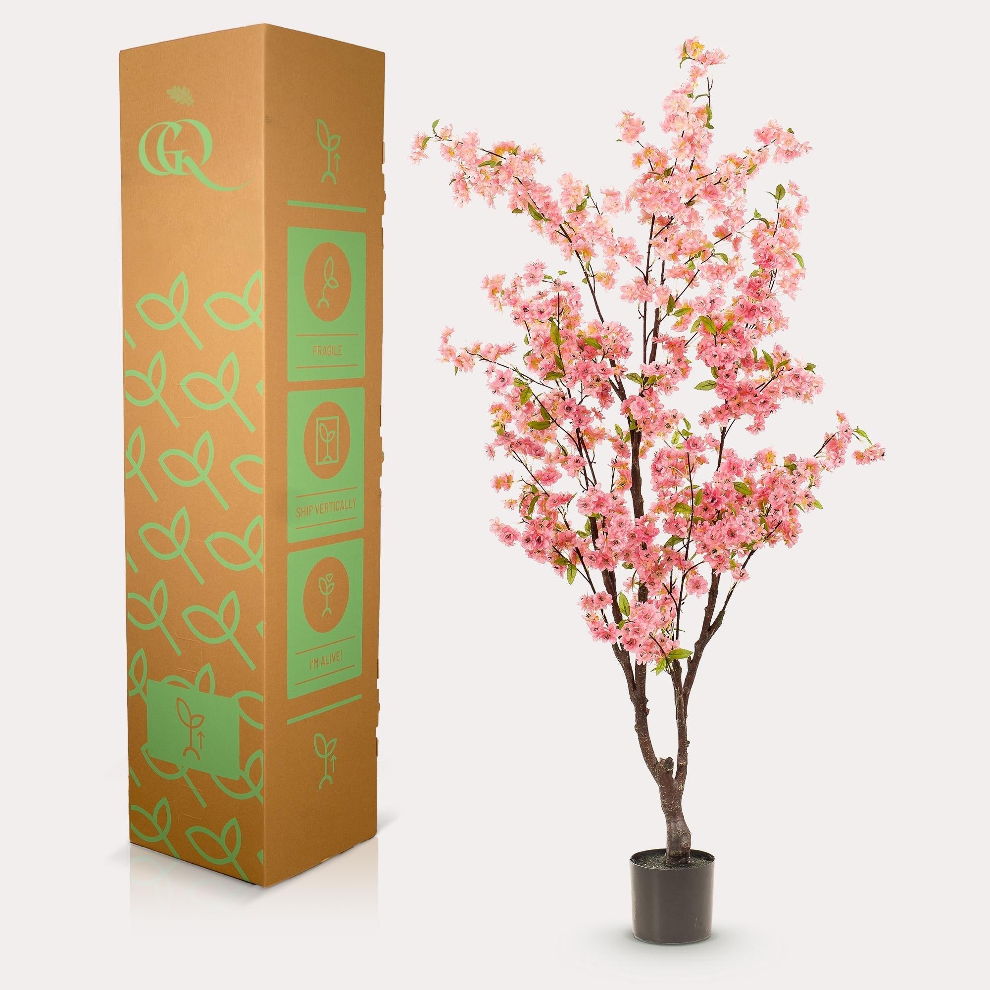 Kunstplant Prunus kersenbloesem roze 175 cm decoratief interieur
