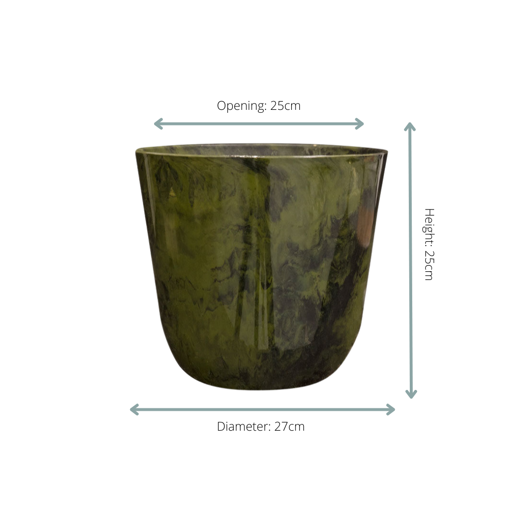 Sierpot Palermo marble groen Ø27 x H25 cm