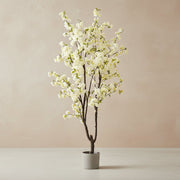 Kunstplant kersenbloesem wit 210 cm decoratie voor interieur