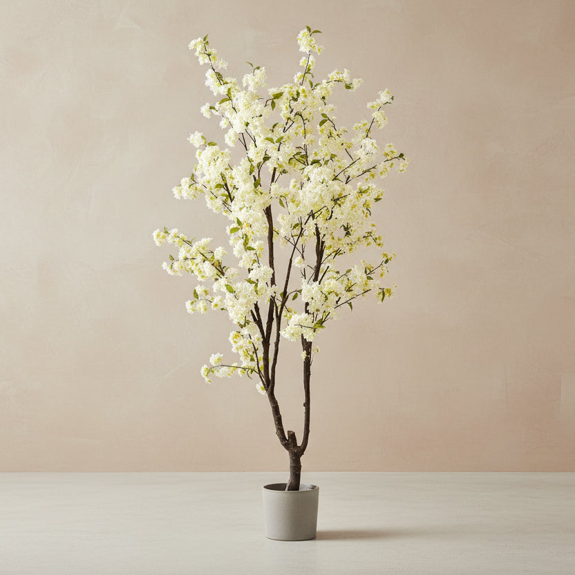 Artificial plant - Cherry blossom - White - 210cm