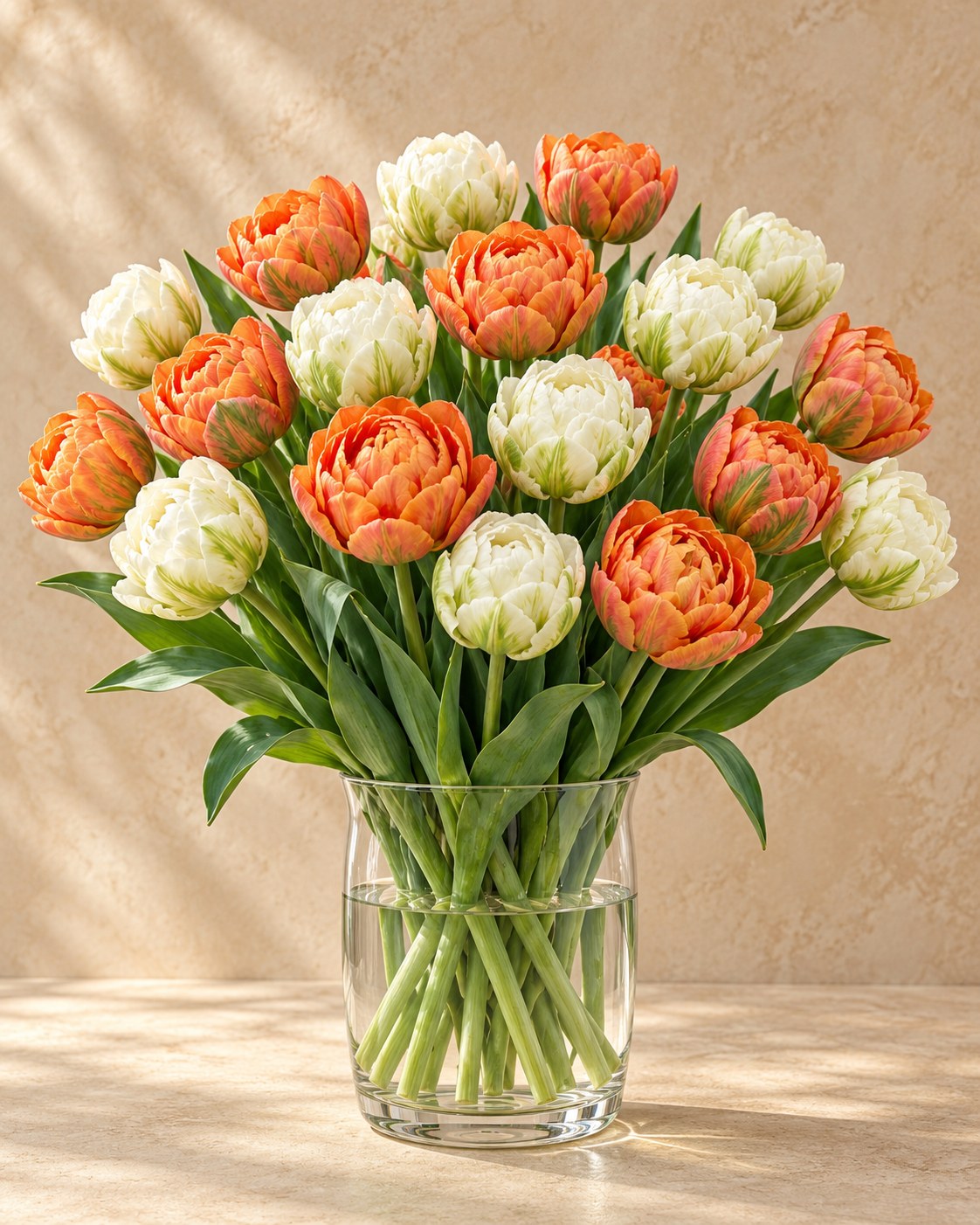 Tulpen Candle Light in bloei in een vaas