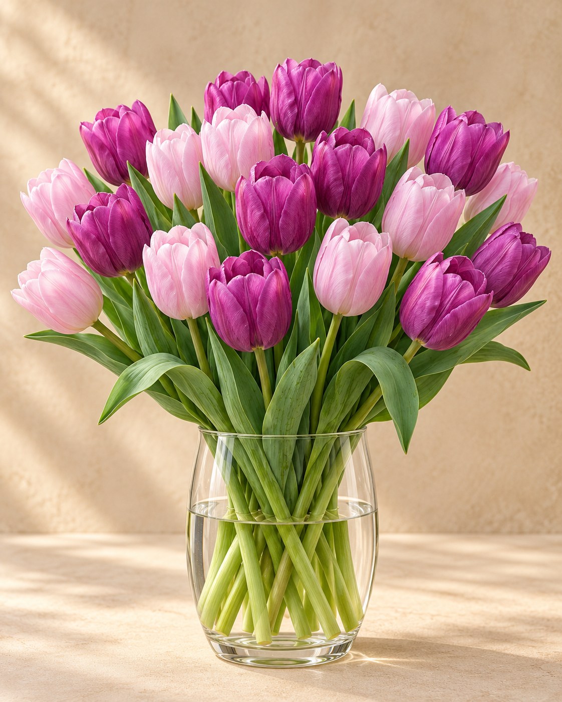 Tulip Bulbs Candy Purple Prince Mix in flower in a vase