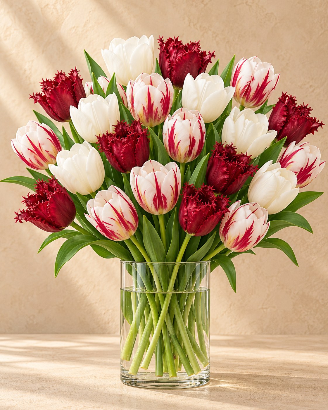 Tulpenzwiebeln Dutch Design in Blüte in einer Vase