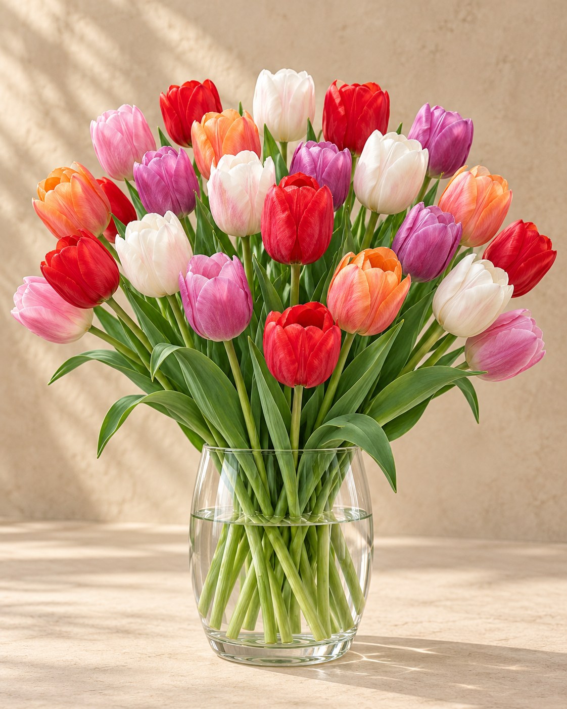 Tulpen Glowing with Pride in bloei in een vaas