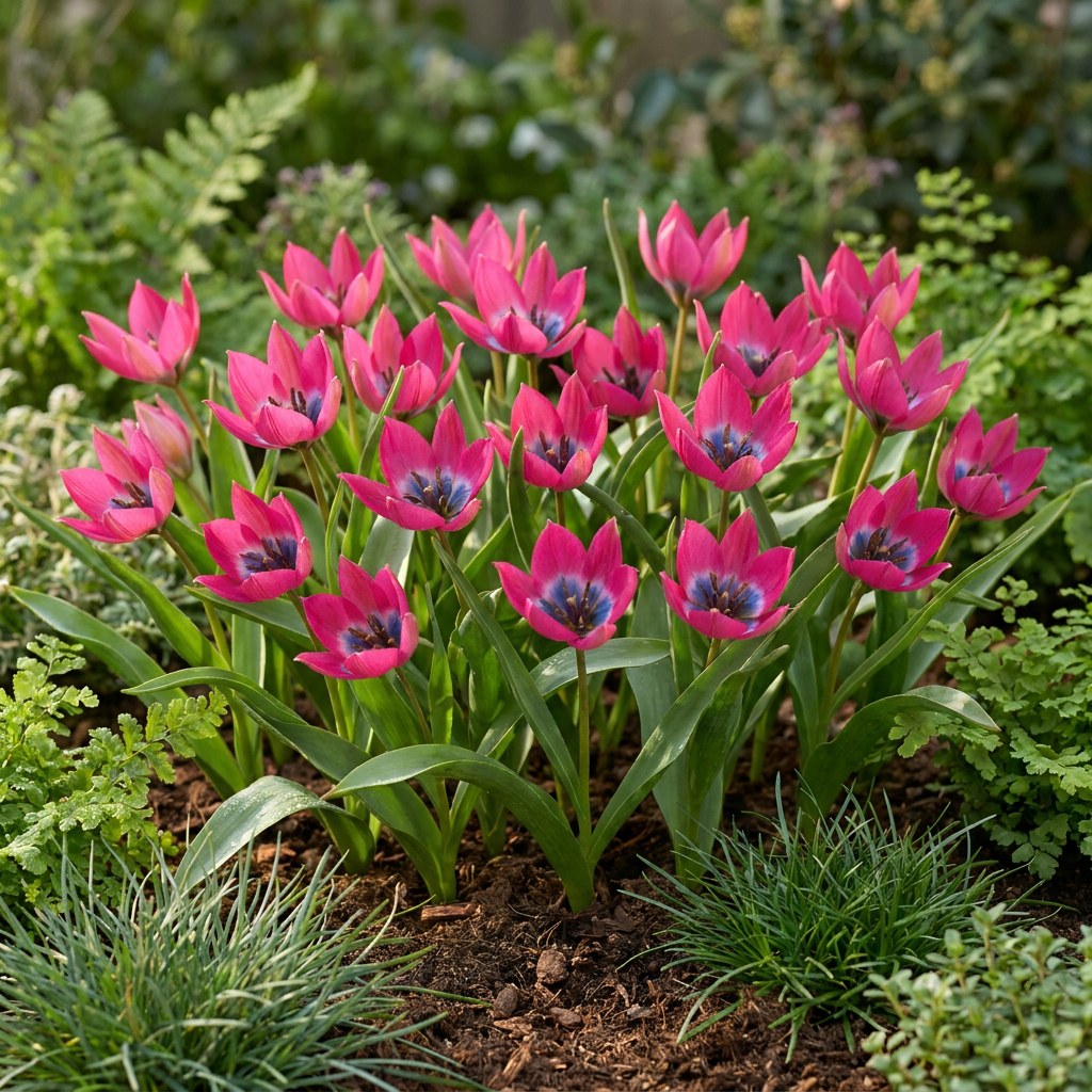 Tulpenzwiebeln Little Beauty in Blüte im Garten