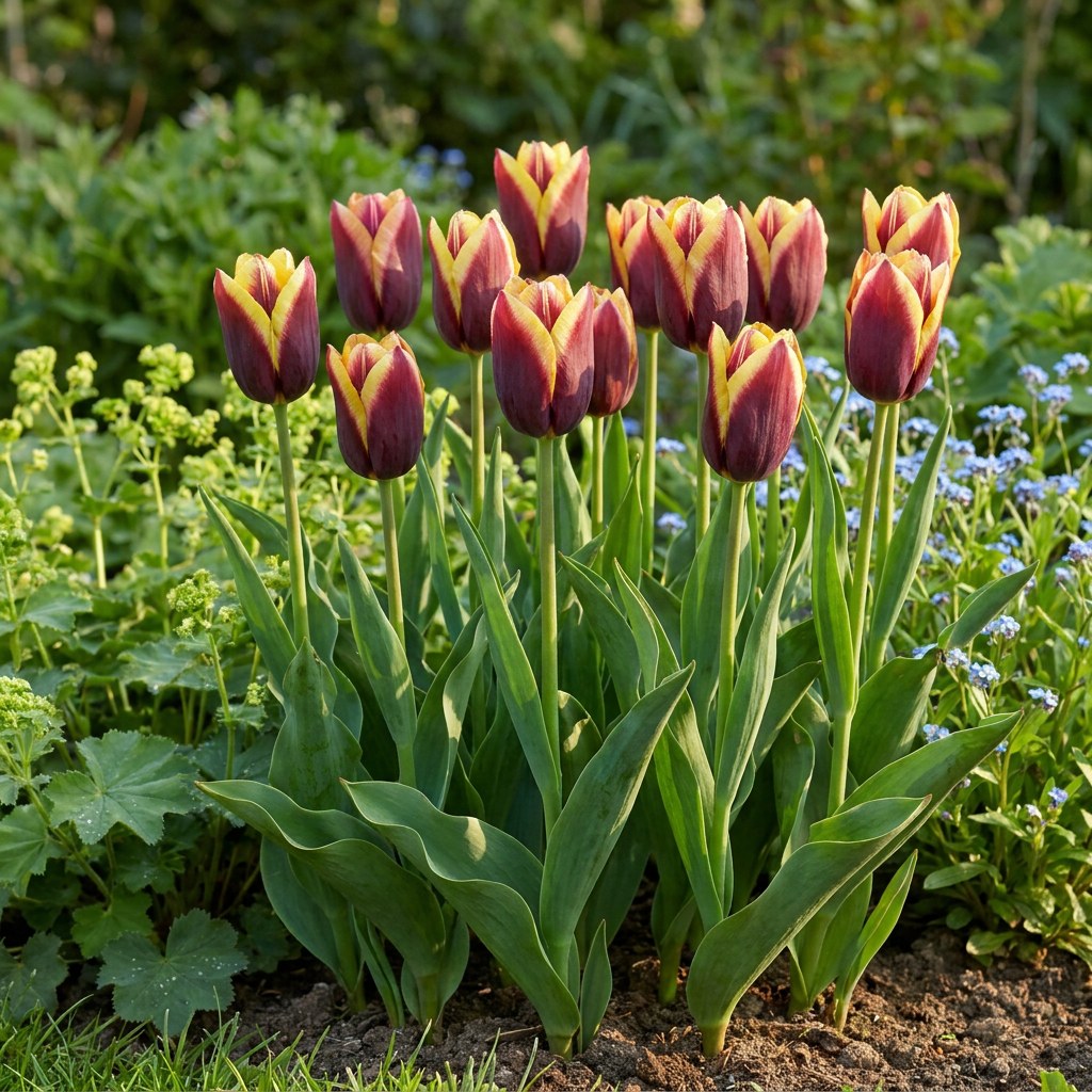 Tulipanløg My Favourite Topping i blomst i haven