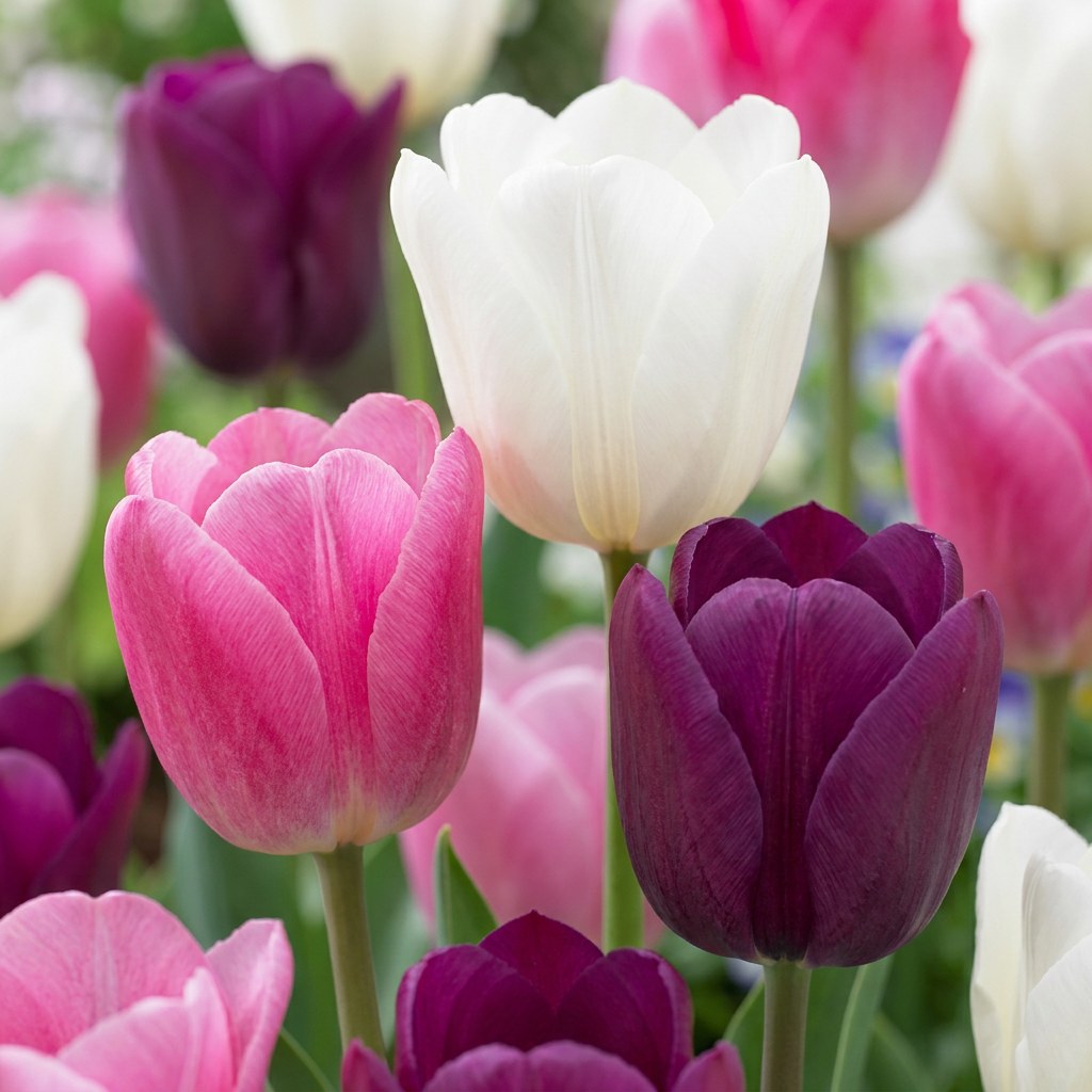 Tulip bulbs Pastel mix in flower