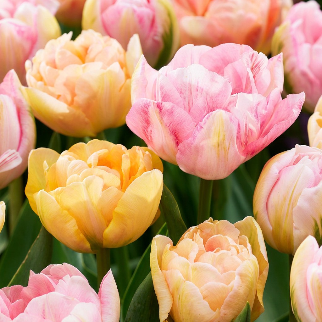 Tulip bulbs Peaches & Kisses in flower
