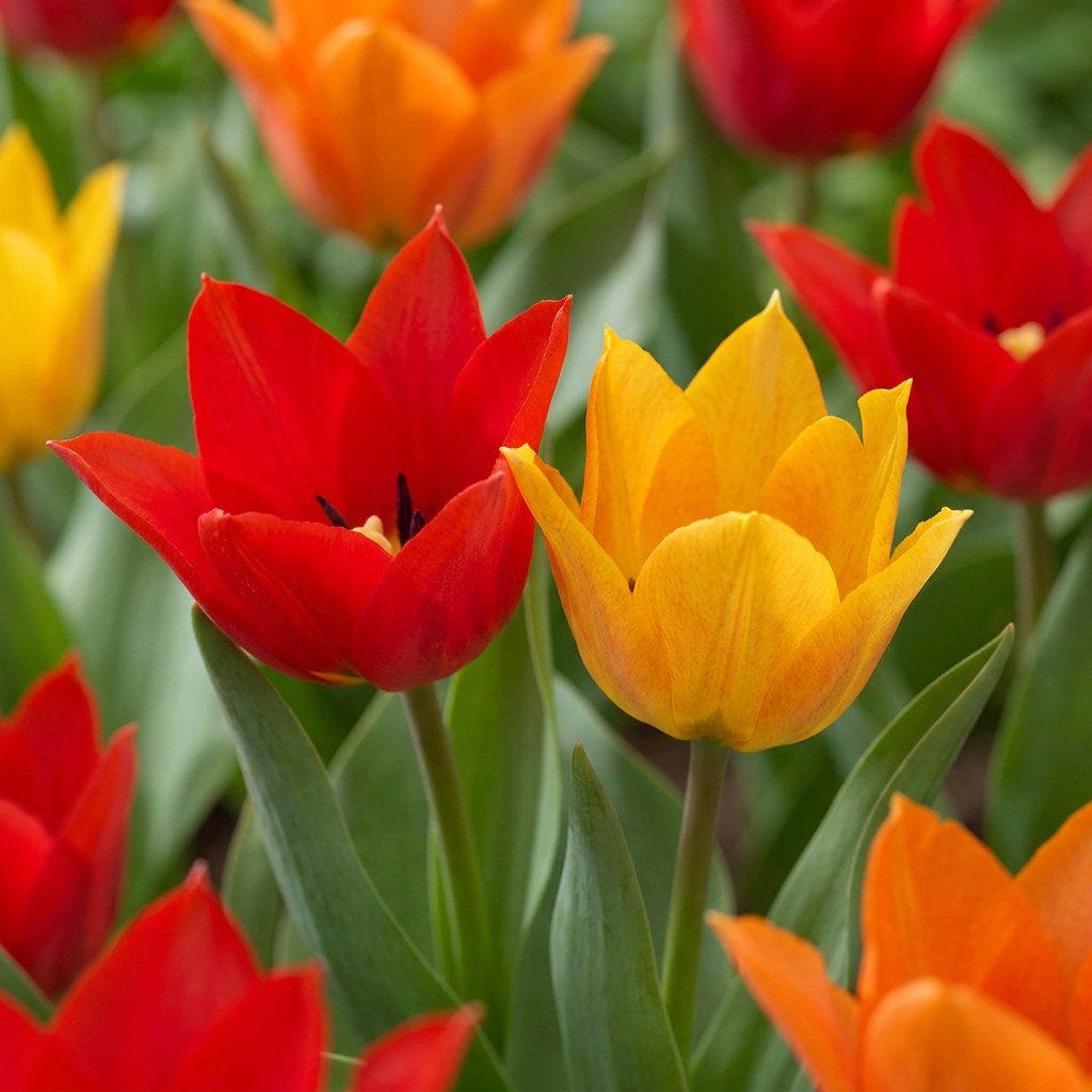 Tulip bulbs Praestans mix in flower