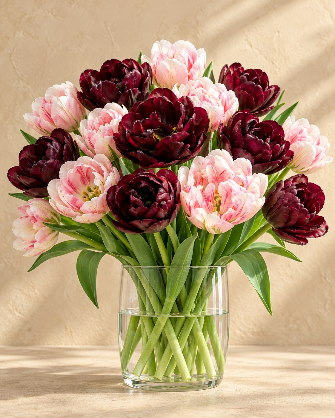 Tulpen Sweet Desire mix in bloei in een vaas
