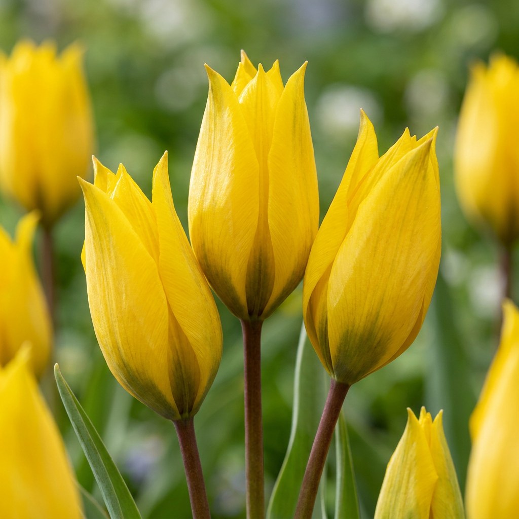 Tulip bulbs Sylvestris in flower