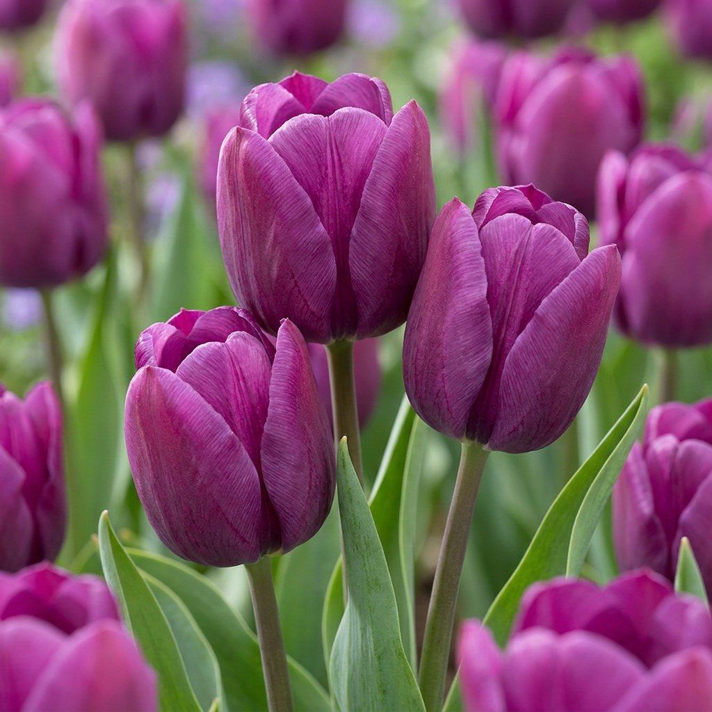 Tulpanlökar Triumph Purple i blom