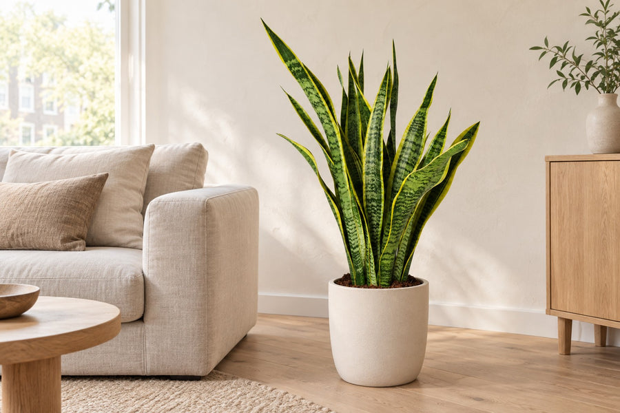 Svigermors tunge (Sansevieria trifasciata 'Laurentii') 90 cm høj, potte ø21 cm